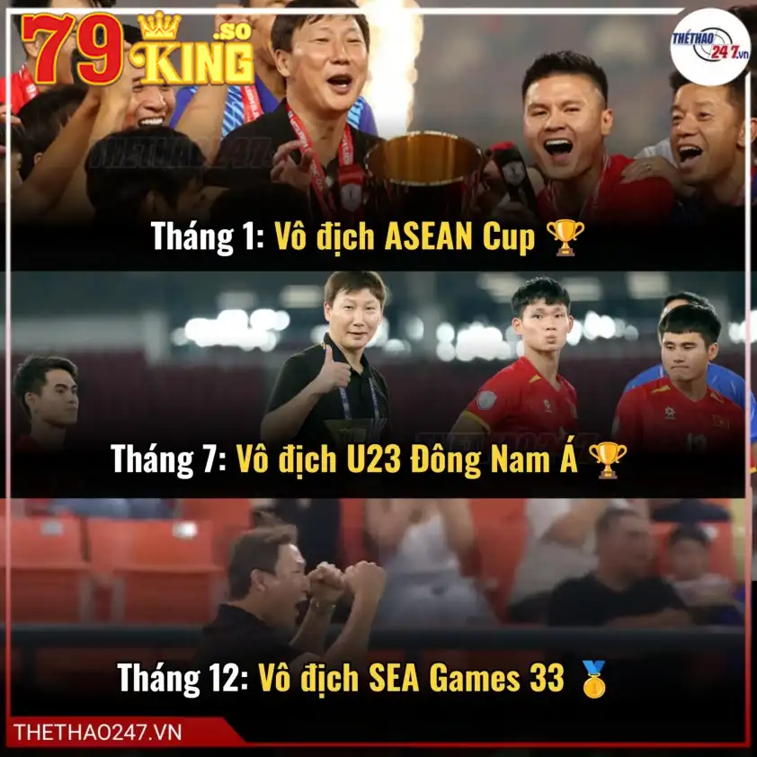 HLV Kim Sang Sik mang về 3 danh hiệu cho Việt Nam trong gần 1 năm